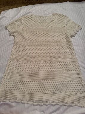 Amazon Women's Cream Crochet Swim Coverup
